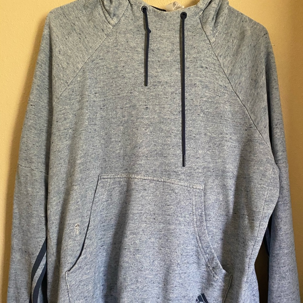 navy blue and grey adidas hoodie